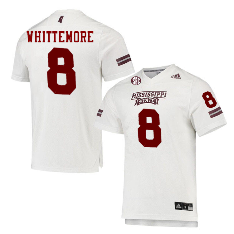 Men #8 Creed Whittemore Mississippi State Bulldogs College Football Jerseys Stitched-White